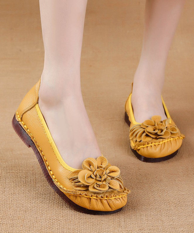 For Shoes Leather Women Cowhide Splicing Soft Black Flat FashionChic