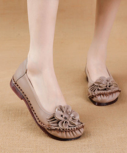 For Shoes Leather Women Cowhide Splicing Soft Black Flat FashionChic