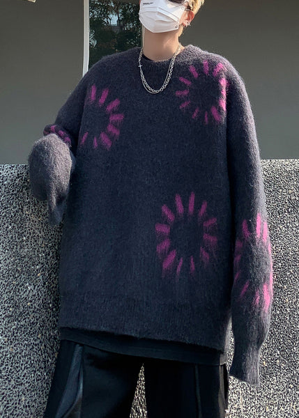 Black Cozy Loose Knit Winter Mens Sweater O Neck RC036 ABC