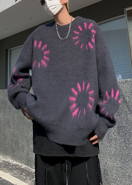 Black Cozy Loose Knit Winter Mens Sweater O Neck RC036 ABC