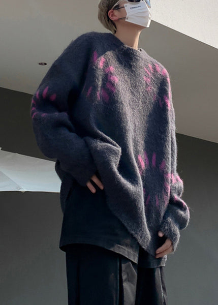 Black Cozy Loose Knit Winter Mens Sweater O Neck RC036 ABC