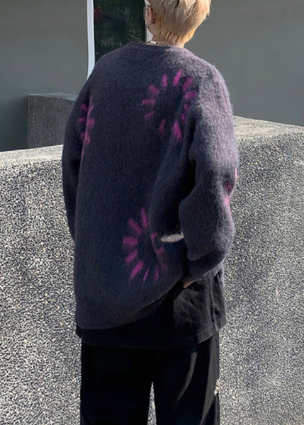 Black Cozy Loose Knit Winter Mens Sweater O Neck RC036 ABC