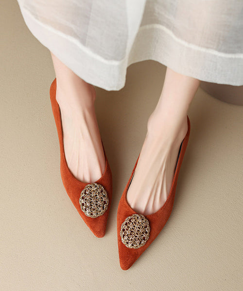 Pointed Splicing Kitten Toe High Black French Heels Suede FashionChic