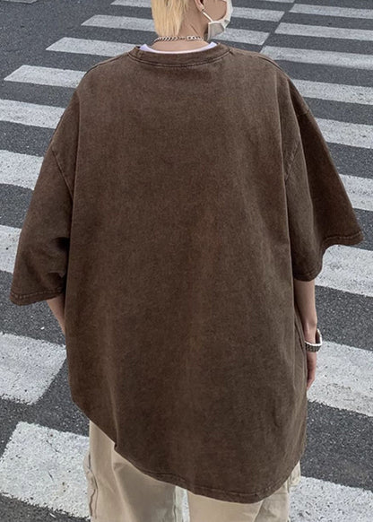 O Black T Cotton Graphic Mens Shirts Neck Design Original Half FashionChic