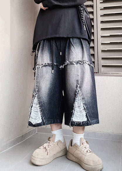 Oversized Original Waist Shorts Men Elastic Summer Design Black FashionChic