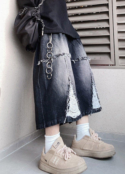 Oversized Original Waist Shorts Men Elastic Summer Design Black FashionChic