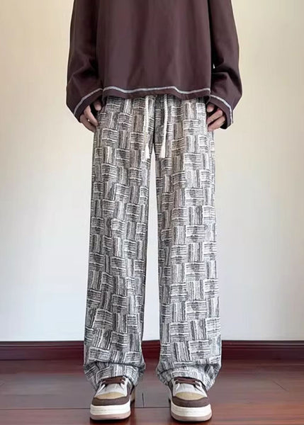 Black Original Design Pockets Corduroy Men Pants Elastic Waist Spring RM048 ABC