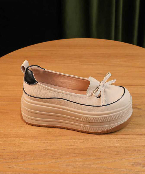 Shoes Leather Platform Splicing Black Unique Faux FashionChic