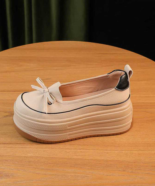 Shoes Leather Platform Splicing Black Unique Faux FashionChic