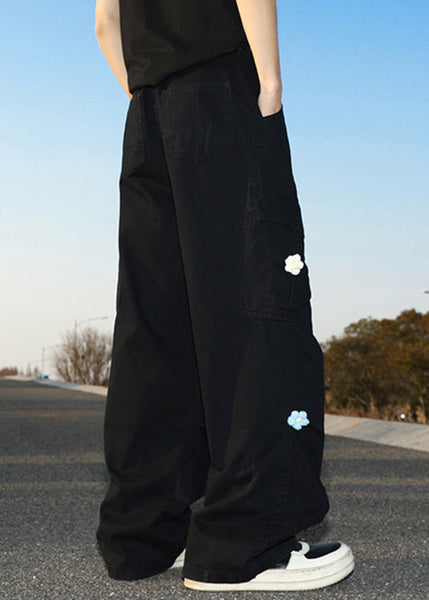 Pants Waist Pockets Cotton Summer High Men Black FashionChic