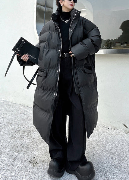 Black Pockets Men Long Parkas Stand Collar Winter RM004 ABC