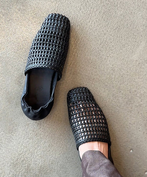 Simple Black Splicing Sandals Walking Hollow For Out Best FashionChic