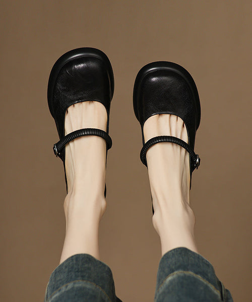 Simple Sheepskin Splicing Slide Sandals Chunky Blue FashionChic