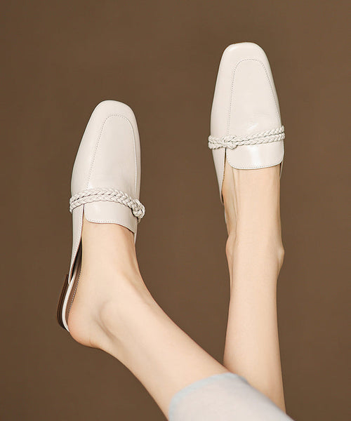 Classy Sheepskin Splicing Blue Slide Sandals FashionChic