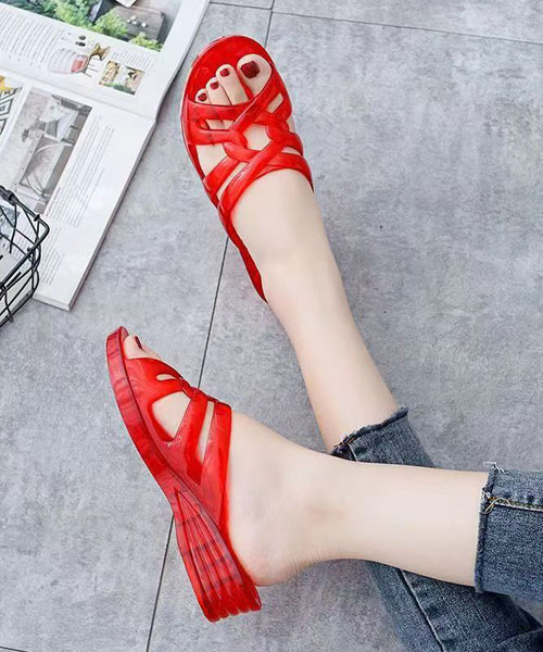 Blue Splicing Wedge Slide Sandals Hollow Out Peep Toe AG1026 shoe-CS240905