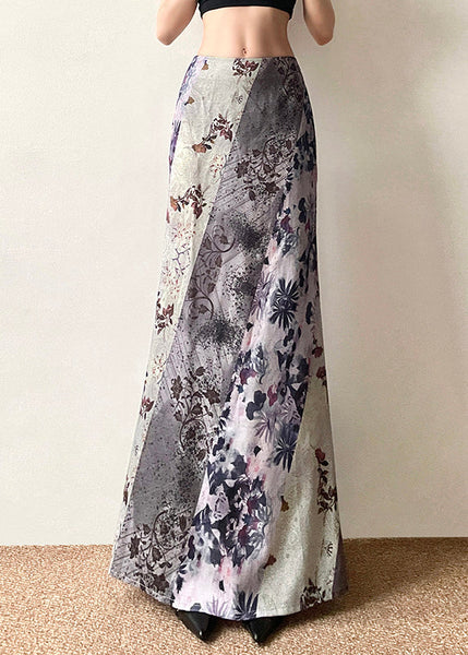 Skirts Waist Bohemian High Asymmetrical Print Patchwork Cotton FashionChic