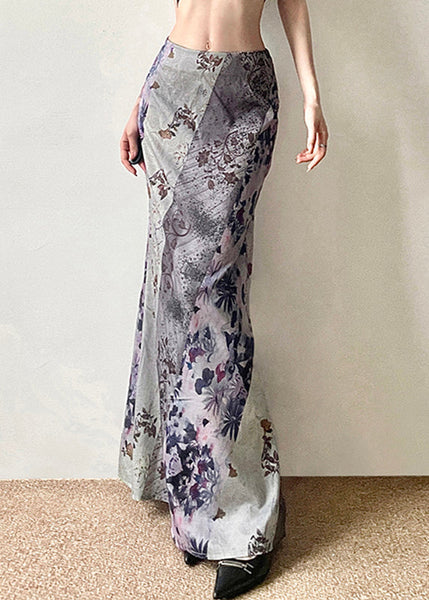 Skirts Waist Bohemian High Asymmetrical Print Patchwork Cotton FashionChic