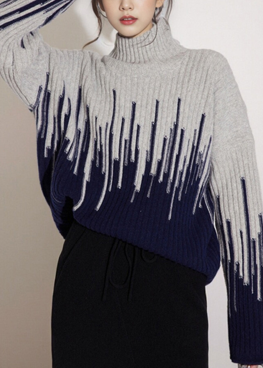 Bohemian Beige Turtleneck Thick Knit Sweater Winter WX004 ABC