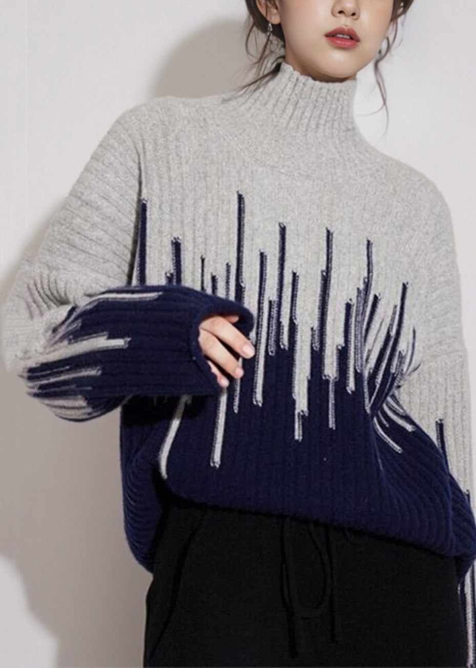 Bohemian Beige Turtleneck Thick Knit Sweater Winter WX004 ABC