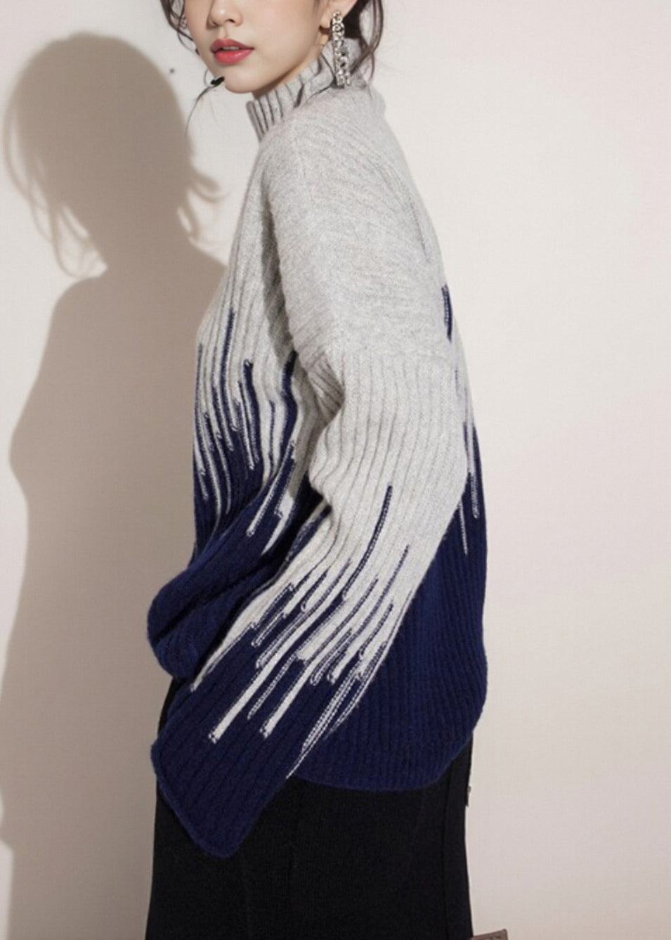 Bohemian Beige Turtleneck Thick Knit Sweater Winter WX004 ABC