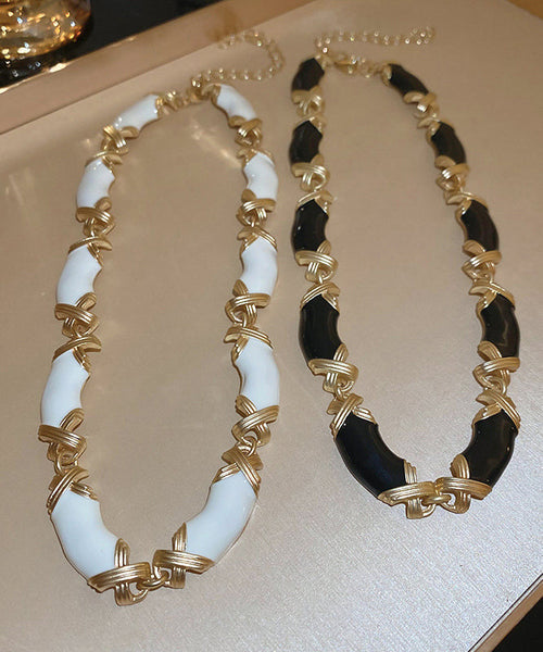 Glaze Black Gratuated Alloy Bohemian Necklace Drip Bead FashionChic