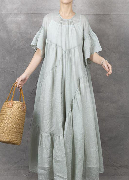 Bohemian Black Wrinkled Patchwork Maxi Dress Short Sleeve GH1043 Ada Fashion