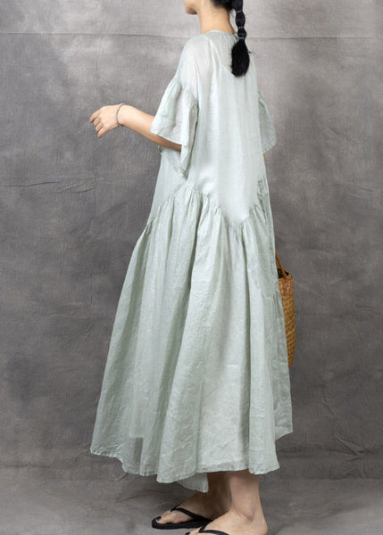 Bohemian Black Wrinkled Patchwork Maxi Dress Short Sleeve GH1043 Ada Fashion