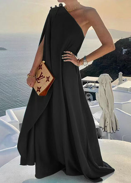 Vestidos Bohemian One Dress Blue Design Shoulder Asymmetrical FashionChic