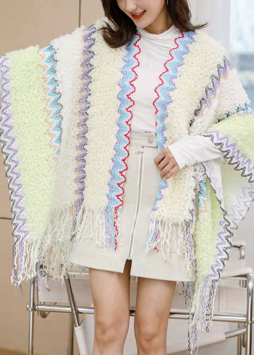 Bohemian Blue Tassel Holiday Knit Scarf WO027 HS-SCF241109