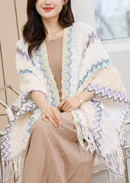 Bohemian Blue Tassel Holiday Knit Scarf WO027 HS-SCF241109