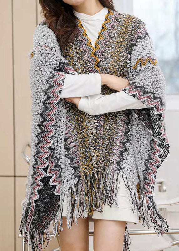 Bohemian Blue Tassel Holiday Knit Scarf WO027 HS-SCF241109