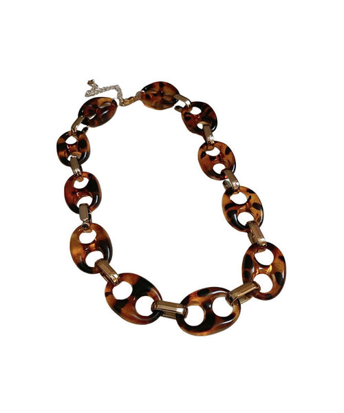Collar Bohemian Coffee Acrylic Hollow Necklace Alloy Out FashionChic