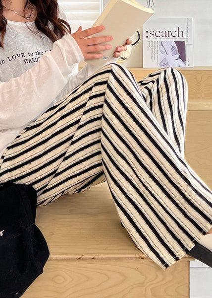 Straight Bohemian Waist Print Pants Elastic Cotton Summer FashionChic