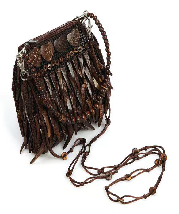 Bohemian Ethnic Style Wooden Tasseled Messenger Bag HJ1033 Ada Fashion