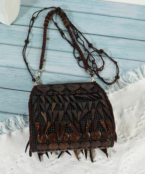 Bohemian Ethnic Style Wooden Tasseled Messenger Bag HJ1033 Ada Fashion
