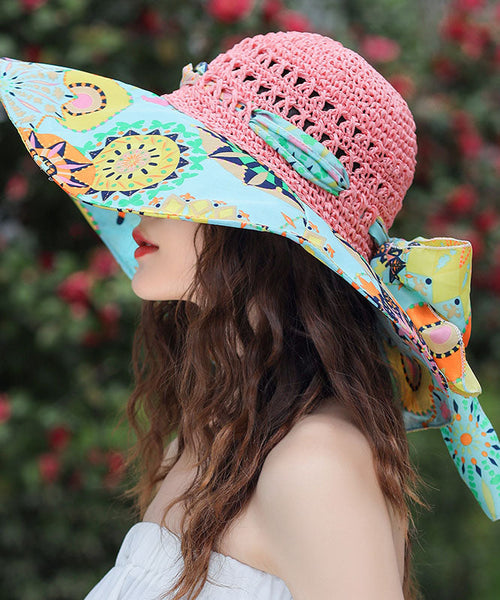 Bohemian Green Hollow Out Grass Weaving Sun Hat YU1017 Hat-HAT240528