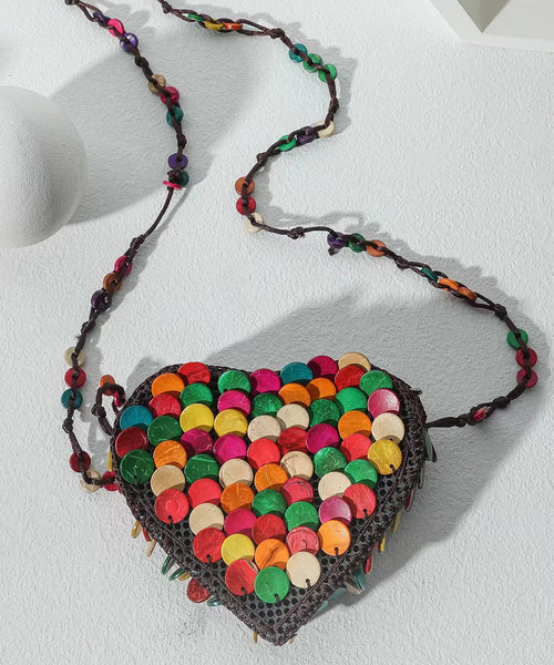 Bohemian Heart Handmade Beaded Diagonal Cross Bag HJ1043 Ada Fashion