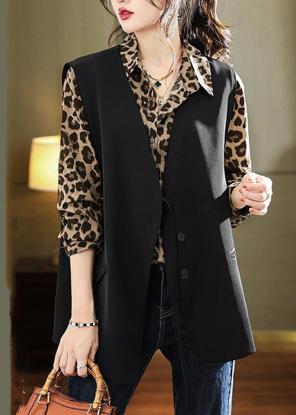 Leopard Print Bohemian Chiffon Shirts Fall FashionChic