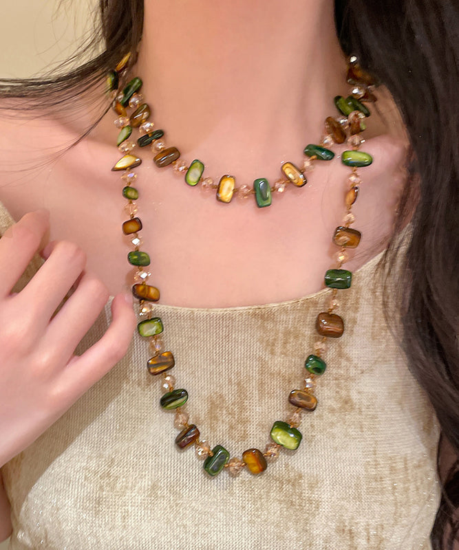 Bead Gratuated Rainbow Bohemian Beading Shell Necklace Alloy FashionChic