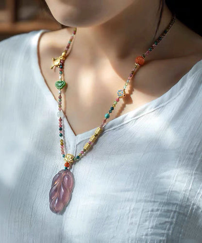 Bohemian Rainbow Beading Sweater Tassel Gratuated Bead Necklace KX1055 Ada Fashion