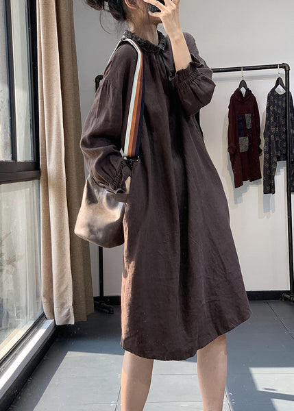 Bohemian Red Peter Pan Collar Lace Patchwork Cotton Dress Fall RU028 ABC