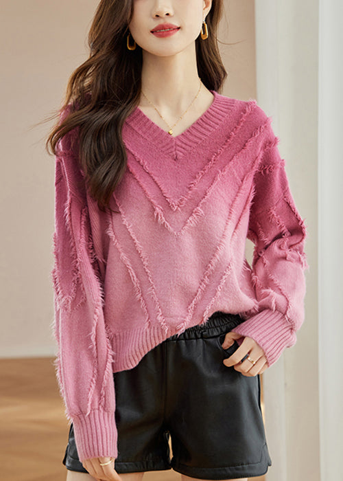 Bohemian Rose Tasseled Cozy Wool Knit Sweater Fall QS010 OM-BB241010