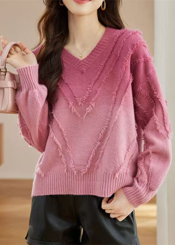 Bohemian Rose Tasseled Cozy Wool Knit Sweater Fall QS010 OM-BB241010
