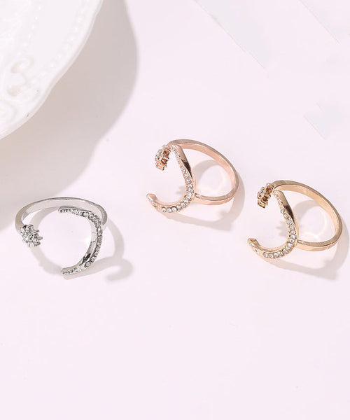Bohemian Silk Metal Alloy Zircon Rings QU009 JEW-RIN241007