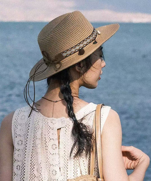 Style Hat Bohemian Holiday Cowboy Woven Beach Straw FashionChic