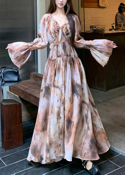 Dress Spaghetti Dye Tie Two Strap And Pieces Bohemian Long FashionChic