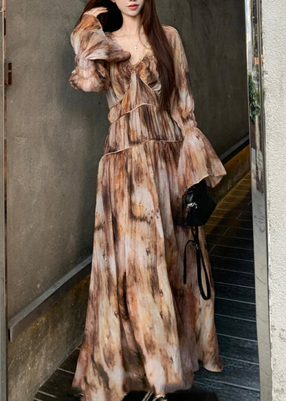 Dress Spaghetti Dye Tie Two Strap And Pieces Bohemian Long FashionChic