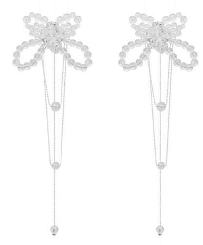 Alloy Tassel Butterfly Crystal Earrings Drop Bohemian White FashionChic