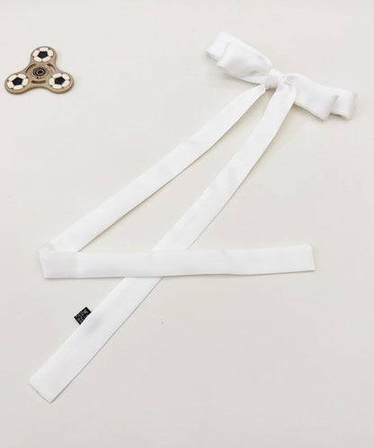 Bohemian White Cloth Bow Ribbon Necklace YU008 ABC
