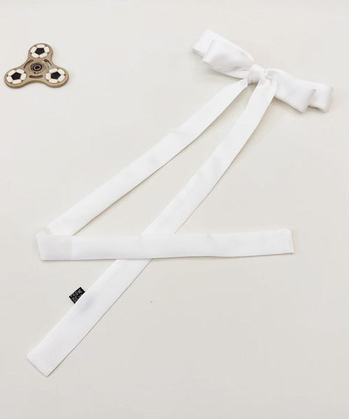 Bohemian White Cloth Bow Ribbon Necklace YU008 ABC
